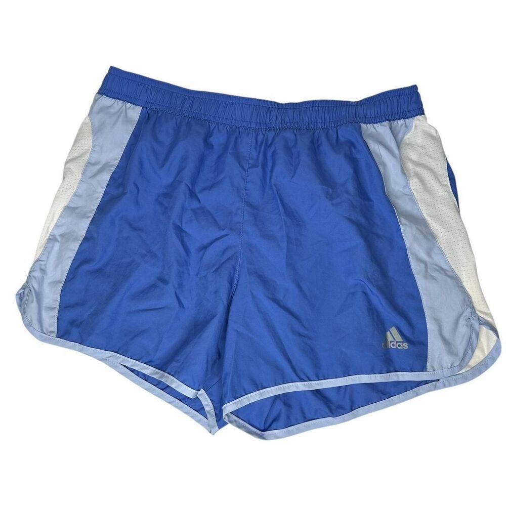 Adidas Women's Blue and White Shorts